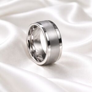 Stainless Steel Stair Step Band Ring Satin Finish Men's Multi Sizes New